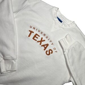 Vintage University of Texas Longhorns Sweatshirt Adult Small White NCAA Crewneck